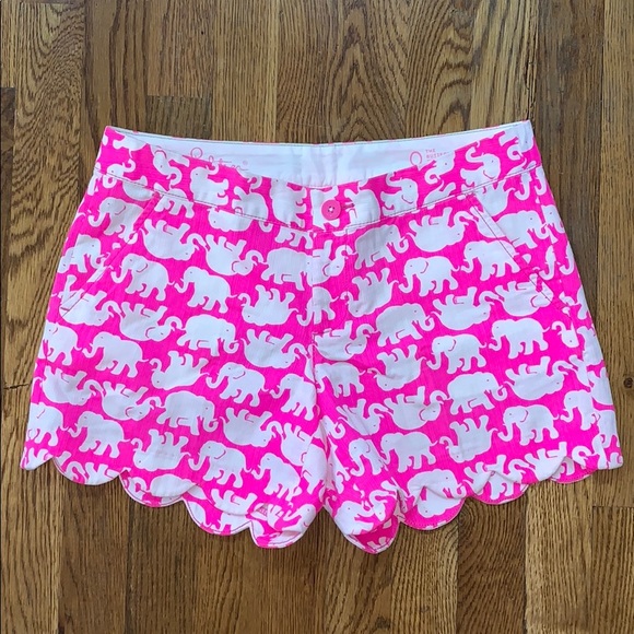 Lily Pulitzer Pink Elephant Patterned Shorts - Picture 1 of 4
